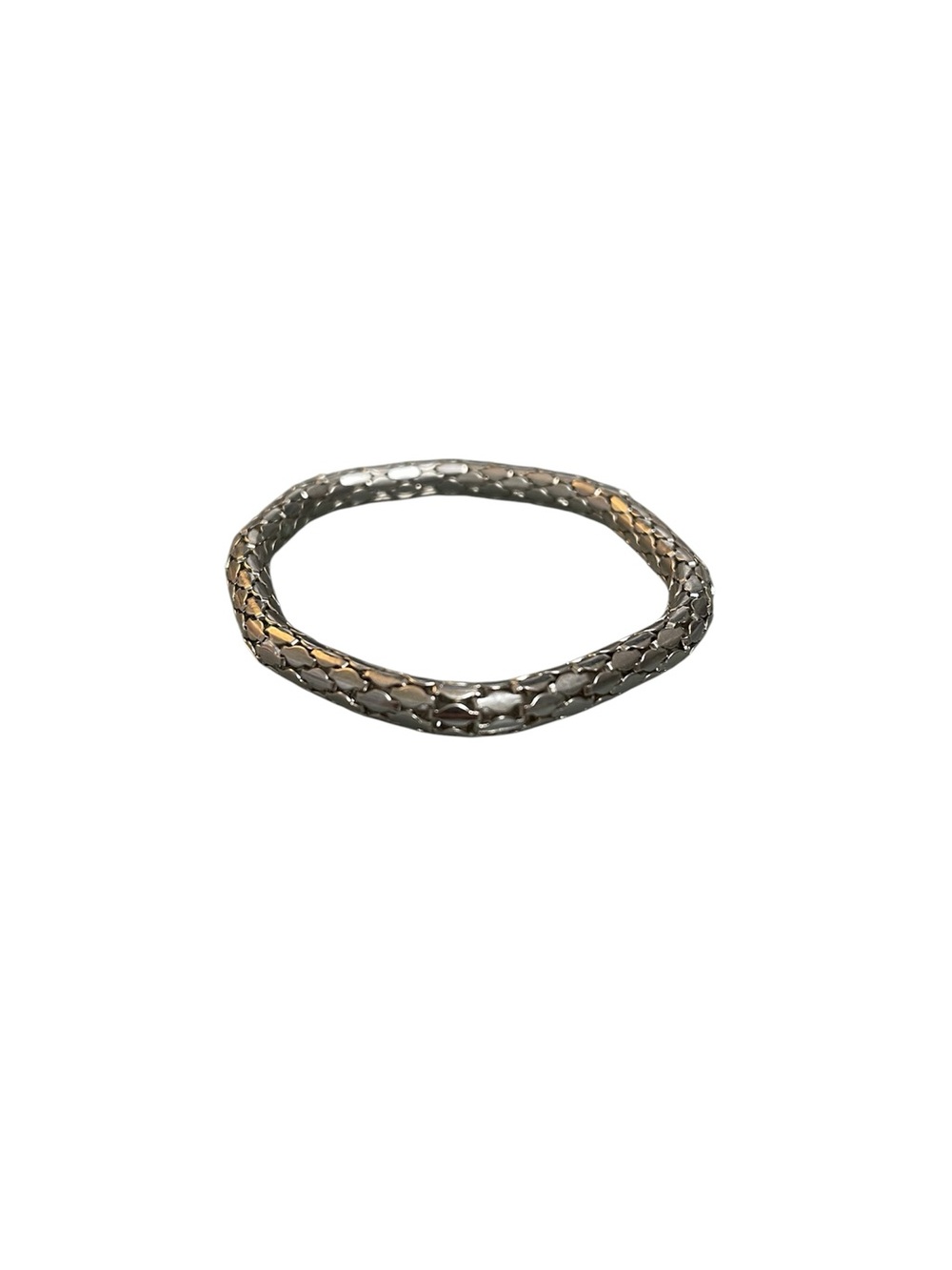 🤑 5/$25 Textured Silver-Tone Stretch Bangle Bracelet